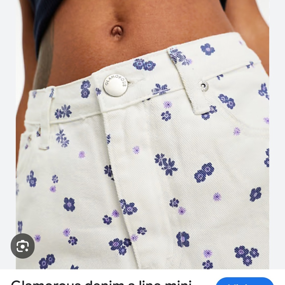 Floral Denim Jeans size 10 by Glamorous NWT